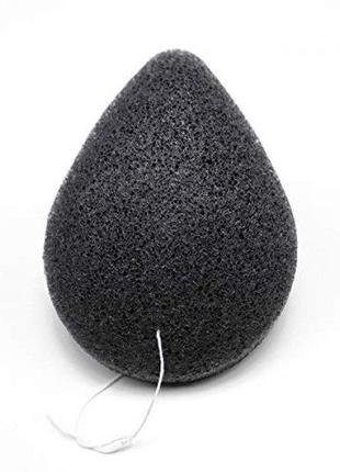 Спонж конняку с древесным углем purito bamboo charcoal konjac sponge