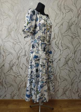 Натуральное платье миди в цветы платья премиум лиоцелл вискоза с&amp;a р.52-54 укр7 фото