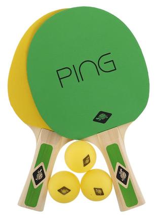 Набор для настольного тенниса 2 ракетки, 3 мяча с чехлом donic mt-788486 ping pong цвета в ассортименте9 фото