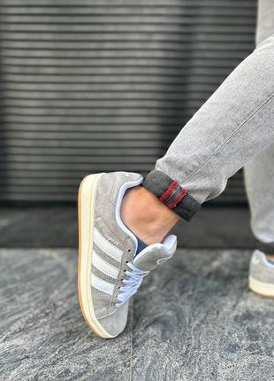 Кроссовки adidas campus grey/white6 фото