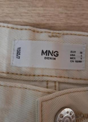 Красивые молочные джинсы mango, размер s-m.8 фото