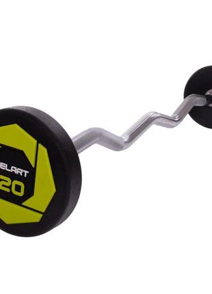 Штанга фиксированная изогнутая полиуретановая zelart urethane barbell ta-2690-20 длина-104см 20кг1 фото