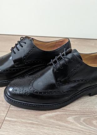 Якісні німецькі чорні шкіряні броги сity shoes gr. 45 29.5 cm