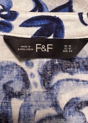 Суперова лляна блуза f&f, розмір 16/446 фото