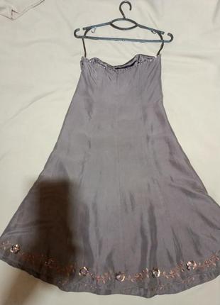 100% шёлк платье-сарафан2 фото