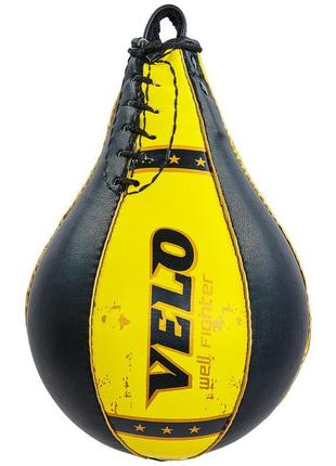 Груша пневматична підвісна velo vl-8200 28x17 см чорний-жовтий2 фото