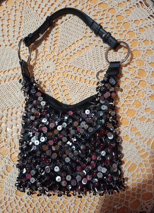 Праздничная блестящая сумочка в пайетки