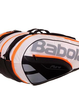 Чехол для теннисных ракеток babolat rh x12 pure white bb751114-142 (12 ракетки)4 фото