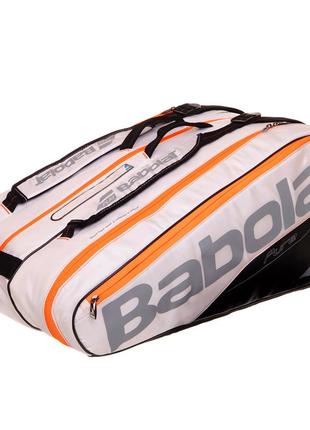 Чехол для теннисных ракеток babolat rh x12 pure white bb751114-142 (12 ракетки)1 фото