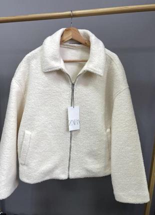 Молочная курточка zara, весенняя куртка зара без подкладки5 фото