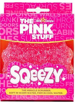 Универсальная односторонняя губка-скраббер pink stuff squeezy the miracle scrubber для уборки различных поверх