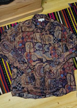 Marks &amp; spencer st.michael retro shirt vintage ретро рубашка мужская винтаж искусство art абстракция abstraction