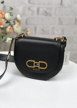 Сумка женская кросс-боди guess оригинал fleet mini saddle crossbody черная гесс кросс боди1 фото