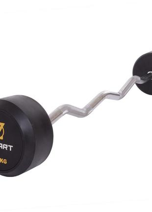 Штанга фіксована вигнута прогумована zelart rubber coated barbell ta-2687-40 довжина-95 см 40 кг1 фото