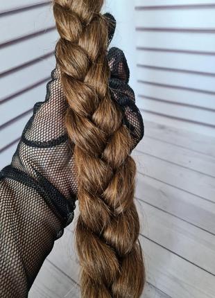 Винтажная коса русая натуральный волос.4 фото