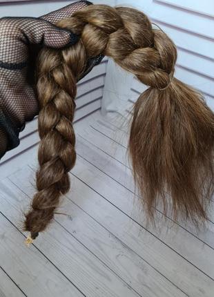 Винтажная коса русая натуральный волос.6 фото