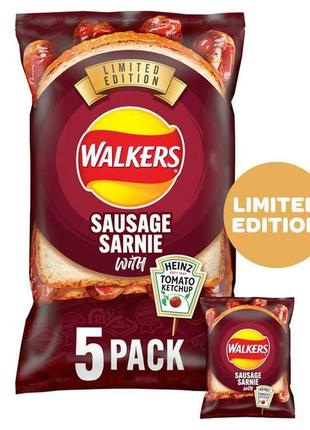 Чипсы walkers sausage sarnie heinz tomato ketchup 5s 125g