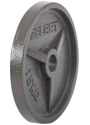 Блины (диски) стальные d-52мм zelart ta-7792-15 15кг серый3 фото