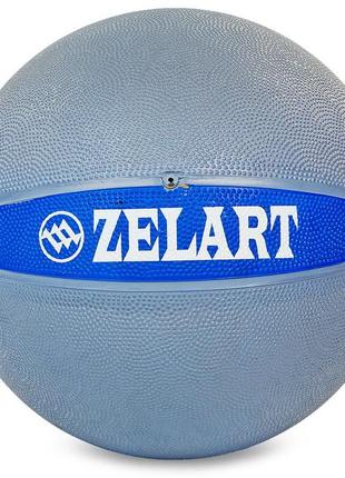 М'яч медичний медбол zelart medicine ball fi-5122-9 9 кг сірий-синій2 фото