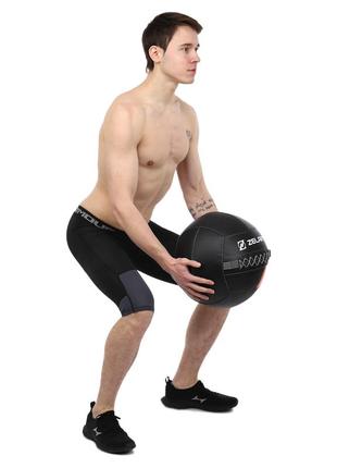М'яч волбол для кросфіту та фітнесу zelart wall ball ta-7822-5 вага-5кг чорний8 фото