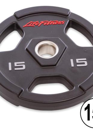 Диски (диски) поліуретанові life fitness sc-80154-15 51 мм 15 кг чорний