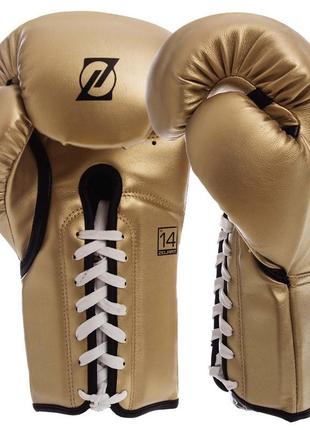 Рукавиці боксерські професійні на шнурівці zelart bo-1348 10-14 унцій кольору в асортименті3 фото