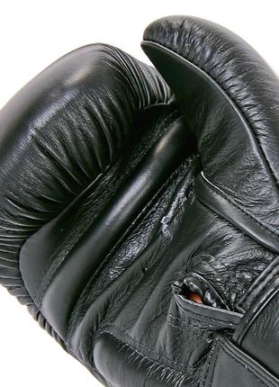 Перчатки боксерские кожаные twins fbgvl3-22 10-18 унций черный-золотой4 фото
