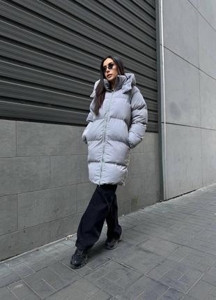 Женский зимний  матовый пуховик onesize