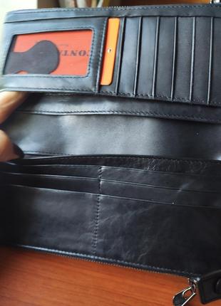 Кошелек (гаманець). новый. цвет-черный. натуральная кожа.6 фото