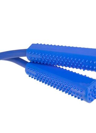 Еспандер трубчастий для фітнесу з масажними ручками zelart fi-3950 74 см синій3 фото