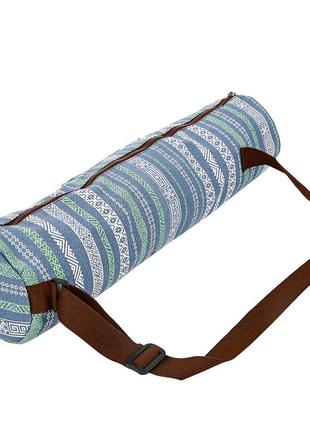 Сумка для йога коврика kindfolk yoga bag zelart fi-8365-3 серый-синий