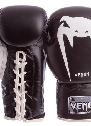 Рукавиці боксерські шкіряні професійні на шнурівці vnm giant vl-5786 10-14 унцій кольору в асортименті3 фото