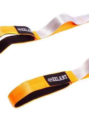 Лента для растяжки record stretch strap fi-6666 10 петель серый-оранжевый2 фото