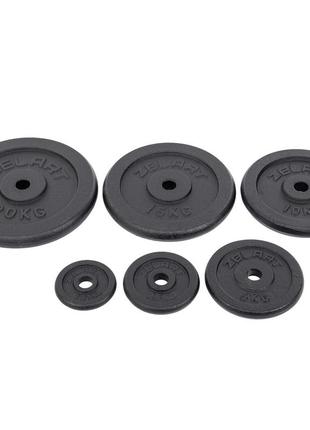 Диски (диски) сталеві d — 30 мм zelart ta-7785-15 15кг чорний7 фото