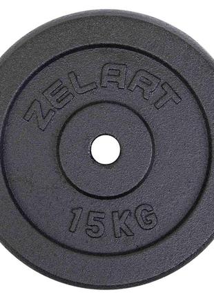 Диски (диски) сталеві d — 30 мм zelart ta-7785-15 15кг чорний2 фото