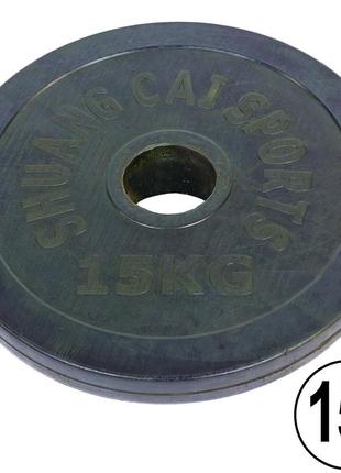 Диски (диски) прогумовані shuang cai sports ta-1448-15b 52 мм 15 кг чорний1 фото