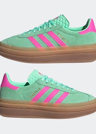 Adidas gazelle bold mint/pink