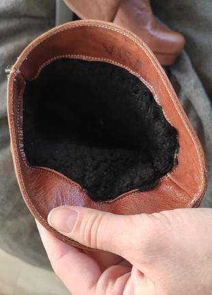 Нові сапоги жіночі черевики до коліна на підборах каблуці 39 розмір зимові коричневі рижі чоботи зимові4 фото