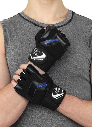 Перчатки спортивные hard touch sb-9528 s-xl черный4 фото