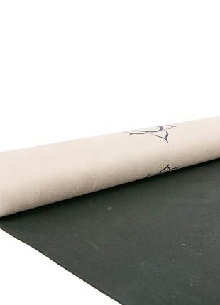 Килимок для йоги замшевий record fi-5662-42 розмір 183x61x0,3 см бежевий4 фото