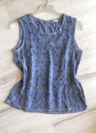 Неймовірна блакитна блуза з 100% шовку collection nile, розмір xs