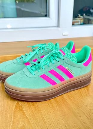 Adidas gazelle bold mint/pink3 фото