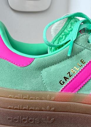 Adidas gazelle bold mint/pink4 фото