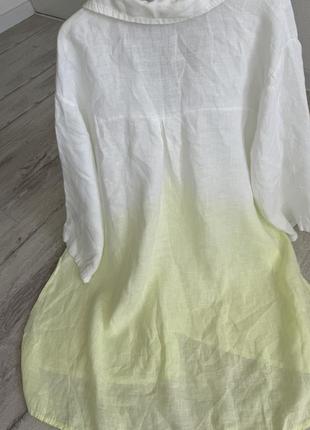 Рубашка блуза сорочка льон лляна italy 🇮🇹 оверсайз туніка5 фото