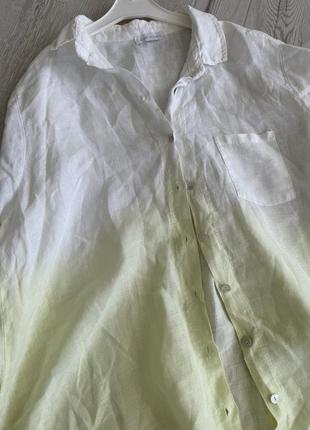 Рубашка блуза сорочка льон лляна italy 🇮🇹 оверсайз туніка6 фото