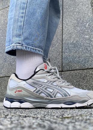 Кроссовки asics gel nyc white grey, женские кроссовки, асикс4 фото