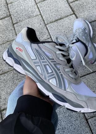 Кроссовки asics gel nyc white grey, женские кроссовки, асикс2 фото