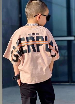 Костюм на мальчика футболка оверсайз и брюки отличное качество хлопок туречня3 фото