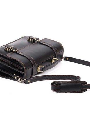 Стильный casual кежуал портфель кожаный качественный черный ручная работа2 фото