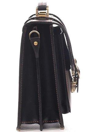 Стильный casual кежуал портфель кожаный качественный черный ручная работа6 фото